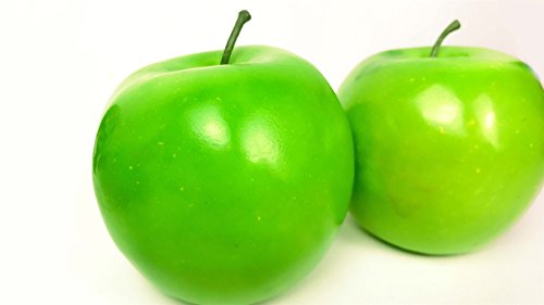 Lorigun 6 Piezas de simulación de Manzanas Verdes Artificiales Accesorios de Fotos de Frutas Falsas decoración del hogar