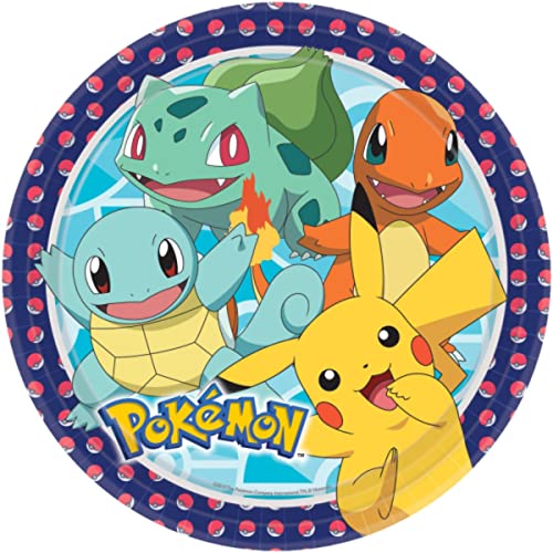 Lote de Cubiertos Infantiles"POKÉMO" (32 Vasos, 32 Platos, 32 Servilletas y 4 Velas) .Vajillas. Juguetes para Fiestas de Cumpleaños, Bodas, Bautizos y Comuniones. AB