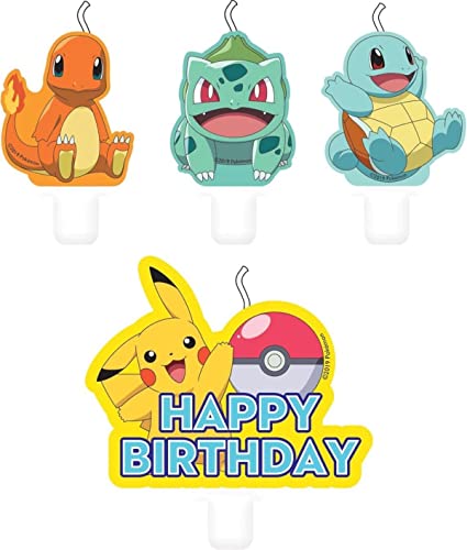 Lote de Cubiertos Infantiles"POKÉMO" (32 Vasos, 32 Platos, 32 Servilletas y 4 Velas) .Vajillas. Juguetes para Fiestas de Cumpleaños, Bodas, Bautizos y Comuniones. AB