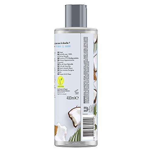 Love Beauty & Planet Gel Douche Femme Vegan Pluie Rafraîchissante, Eau de Coco et Fleur de Mimosa, Formule pour tous Types de Peaux Certifié Vegan 400ml