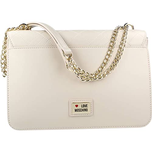 Love Moschino Borsa A Spalla, Bandolera para Mujer, Blanco Perla (ral 1013)