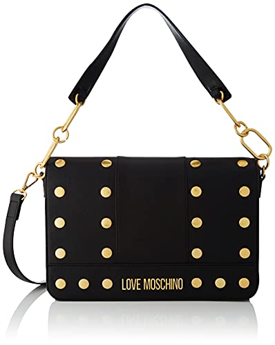 Love Moschino Borsa a Spalla da Donna, Bolso de Hombro para Mujer, colección otoño-Invierno 2021, Negro, Talla única