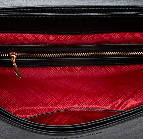 Love Moschino Borsa a Spalla da Donna, Bolso de Hombro para Mujer, colección otoño-Invierno 2021, Negro, Talla única