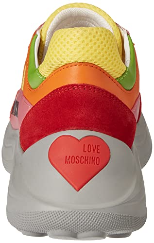 Love Moschino Nuova pre-Collezione Primavera Estate 2022, Zapatillas Deportivas Mujer, Naranja, 38 EU