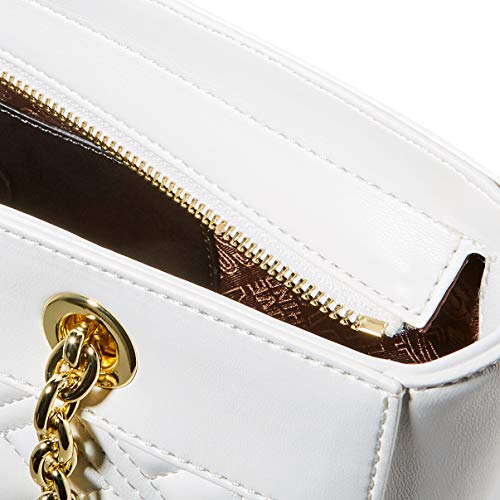 Love Moschino Precollezione ss43, Bolso Shopper de Mujer PU New Shiny Quilted, Color Blanco, Normal
