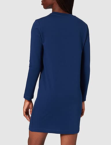 Love Moschino Regular fit Long Sleeved t-Shirt Dress with Matching-hue Rhinestone Heart Vestido Informal, Azul, 44 para Mujer