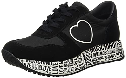 Love Moschino, Scarpe da Donna, Pre Collezione Autunno Inverno 2021, Zapatillas Mujer, Negro, 37 EU