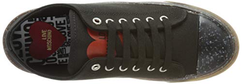 Love Moschino, Sneakers da Donna, Collezione Estate, Zapatillas de Mujer, Colección Primavera Verano 2021, Negro, 38 EU
