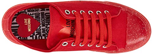 Love Moschino Sneakers Recycle, Zapatillas Deportivas Mujer, Rojo, 35 EU