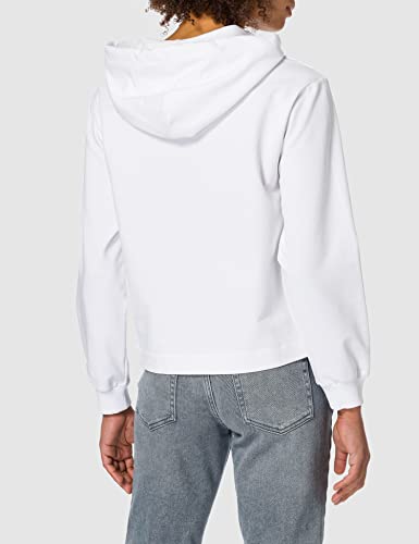Love Moschino Sudadera con Capucha de algodón Suave y elástico, de Corte Regular, de Manga Larga, Blanco óptico, 38 para Mujer
