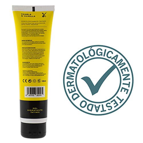 Lubricante Sexual - 100 ml - Lubricante Base Agua - Gel hidratante - Combate la Sequedad Íntima - Con Ingredientes Naturales - Canela y Vainilla - Apto para Veganos