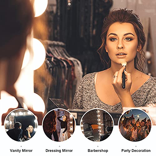Luces de Maquillaje, 14LED USB Iluminación para Tocador Luz de Maquillaje Estilo Hollywood Cosmético Maquillaje Luz para Makeup LED Lámpara de Maquillaje para Baño (sin espejo)