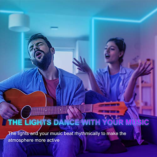 Luces LED Habitacion 10m, Tiras led Bluetooth Music Sync RGB Iluminación que Cambia de Color con Aplicación y Control Remoto, 5050 LED y fácil Instalación, Luces Led para el Hogar, Cocina, Decoración