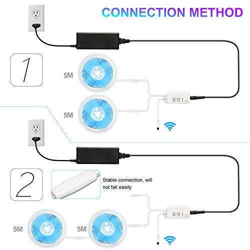 Luces LED Habitacion 10m, Tiras led Bluetooth Music Sync RGB Iluminación que Cambia de Color con Aplicación y Control Remoto, 5050 LED y fácil Instalación, Luces Led para el Hogar, Cocina, Decoración