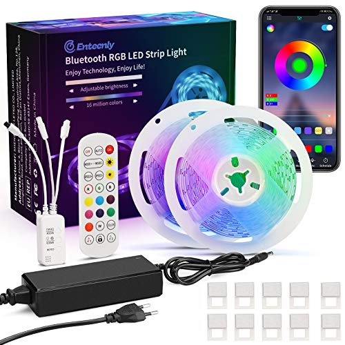 Luces LED Habitacion 10m, Tiras led Bluetooth Music Sync RGB Iluminación que Cambia de Color con Aplicación y Control Remoto, 5050 LED y fácil Instalación, Luces Led para el Hogar, Cocina, Decoración