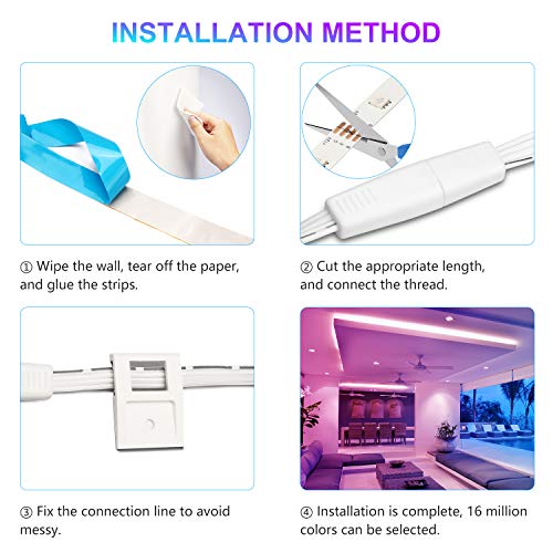 Luces LED Habitacion 10m, Tiras led Bluetooth Music Sync RGB Iluminación que Cambia de Color con Aplicación y Control Remoto, 5050 LED y fácil Instalación, Luces Led para el Hogar, Cocina, Decoración
