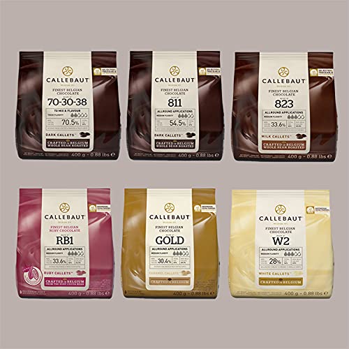 Lucgel Srl 400 gr CALLEBAUT Coating Chocolate para Helados y Pasteles Artesanales (Rosa Ruby)
