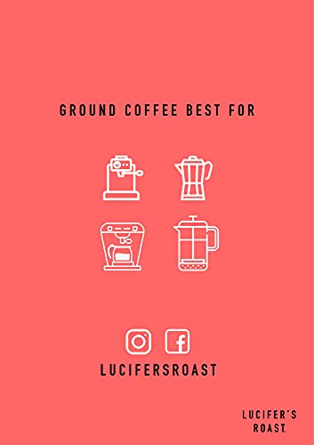 LUCIFER'S ROAST 1kg Espresso de KIQO de Italia - 1kg - café extremadamente fuerte - bajo en ácido - 100% Robusta - 571 mg de cafeína por taza (café molido, 1000g)