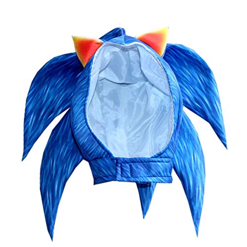 LUCKY Niñas Niños DisfrazSonic Hedgehog Jumpsuit + Tocado + Guantes Traje de lujo (125-140cm / 7-8 años, Azul)
