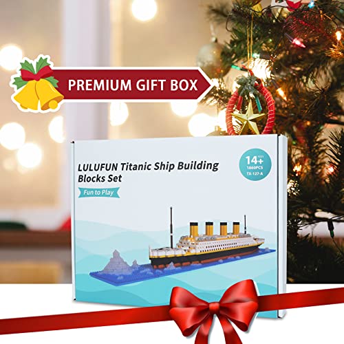 LULUFUN Titanic Ship Model Building Block Set, DIY Mini Building Blocks Toys, Juguete Educativo, Regalo para Adultos y niños (1860 Piezas)
