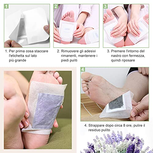 LUNEKUCK Parches Desintoxicantes Para Pies Parches Detox Para Pies Parches Para Pies 100% Natural Parche de Desintoxicación Pies Alivia Dolor Elimina Toxina Mejora Sueño Salud 30 Unidades de Lavanda