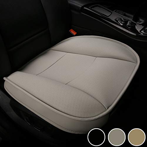 LUOLLOVE Fundas Coche Asientos Universales, Interior de Lujo del Coche Fundas Asientos Coche Delantero Súper Suave Cómodo,Protectors Asientos Coche de Cuero de la PU (2 Piezas Gris)