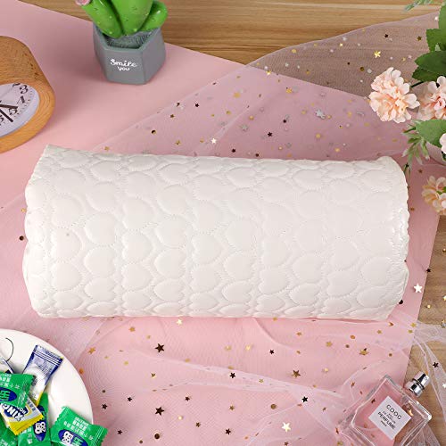 Lurrose - Almohada suave para decoración de uñas, soporte para manos, media columna, esponja suave para manicura, tratamiento de peluquería (color blanco)