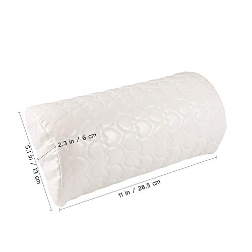 Lurrose - Almohada suave para decoración de uñas, soporte para manos, media columna, esponja suave para manicura, tratamiento de peluquería (color blanco)