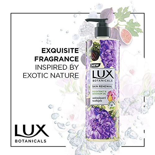 Lux Botanicals Gel de Ducha Skin Renewal (450ml) | Extracto de Higo y Aceite de Geranio | Escapada al Mediterráneo | Piel Luminosa y Sutil