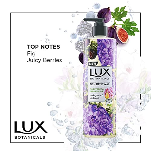 Lux Botanicals Gel de Ducha Skin Renewal (450ml) | Extracto de Higo y Aceite de Geranio | Escapada al Mediterráneo | Piel Luminosa y Sutil