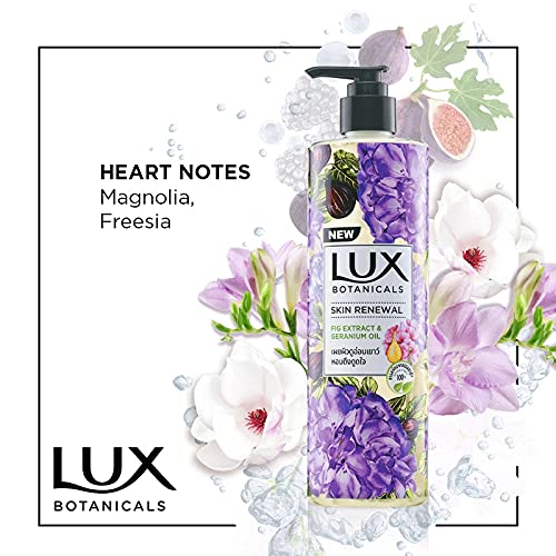 Lux Botanicals Gel de Ducha Skin Renewal (450ml) | Extracto de Higo y Aceite de Geranio | Escapada al Mediterráneo | Piel Luminosa y Sutil