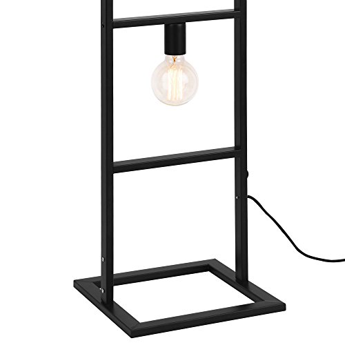 lux.pro Lámpara de pie Plauen con 4 Focos Moderna Diseño Altura 142,5 cm Iluminación Interior Luz efectiva Negro 4 x E27 60W
