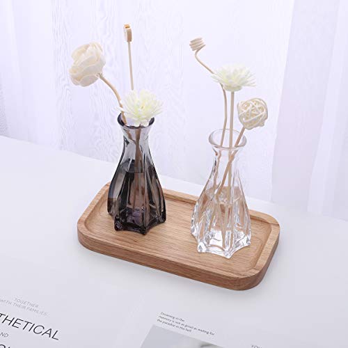Luxspire Difusor de Perfume de Vidrio, Botella de Difusor de Aceite Esencial en Forma de Florero, Accesorio Ideal para Mejorar el Ambiente del Aire y Regular el Estado de Ánimo - Gris Ahumado
