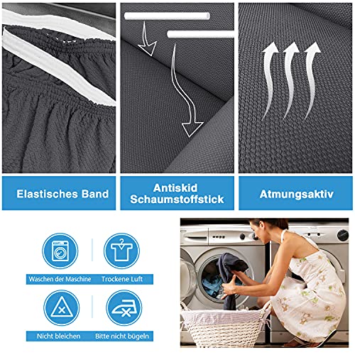 Luxurlife Funda de Sofá Súper Gruesa Fundas para Sofá Impermeables 3 Plazas Protector de Sofá Antideslizante(3 Plaza,Gris)
