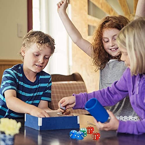 Lvcky Juego de Dados punteados de 50Pcs 6 Dices Dados con Bolsas de Terciopelo Bar KTV Favor de Fiesta Color Surtido 16mm Color Mezclado Color Color Mezclado