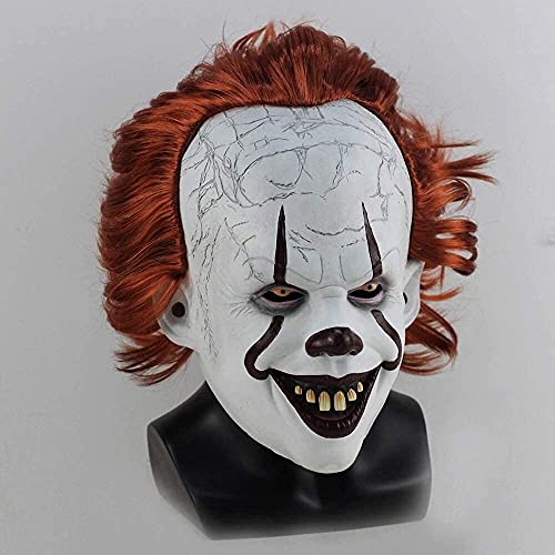 LVLUOKJ Halloween Payaso Espeluznante Pennywise IT Máscara, Partido Accesorio de Disfraces, Máscara Aterradora Casa Embrujada Cosplay Decoraciones, IT Máscara de Látex con Luces