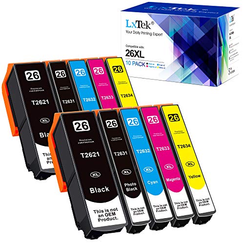 LxTek 26XL Reemplazo Compatible para Cartuchos de Tinta Epson 26 26XL para Epson Expression Premium XP-510 XP-520 XP-600 XP-605 XP-610 XP-615 XP-620 XP-625 XP-700 XP-720 XP-710 XP-800 XP-810 XP-820