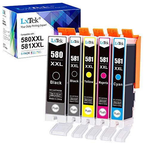LxTek PGI-580XXL CLI-581XXL Compatible para Canon 580 581 XXL Cartuchos de Tinta para Canon Pixma C TS6251 TR8550 TS6351 TS705 TS9551 TS6150 TS8151 TS6350 TS6250 TS9150 TR7550 TS9550 TS8251 TS6151