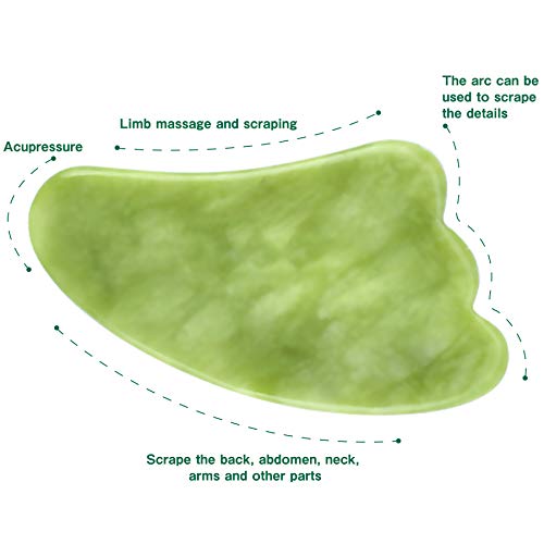 LYYDAN Rodillo de jade Gua Sha, masajeador facial, cuidado de la piel, herramienta para el cuidado de la piel para el rostro antienvejecimiento, arrugas y reafirma la piel