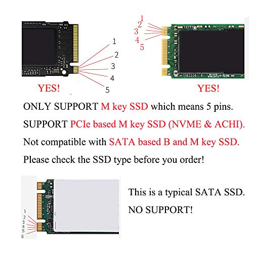 M.2 NVME - Adaptador de conversión SSD para SSD MacBook Pro 2016-2017 A1708 conector 22 + 34 puntos