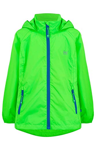 Mac in a Sac Mini Origin II - Packable Waterproof Jacket, Chaqueta impermeable Unisex Niños, Neon Green, 11-13 Years
