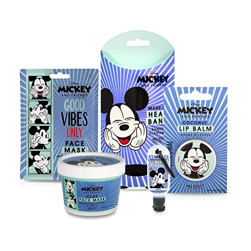 MAD Beauty Pack Amazon Mickey&Friends Mascarilla + Felpa de Pelo + Higienizador + Mascarilla de arcilla + Bálsamo labial