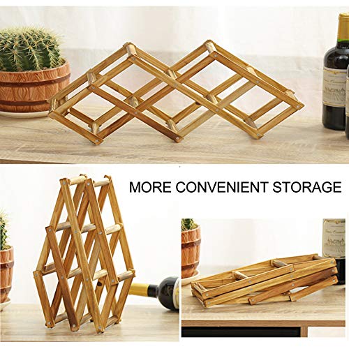 Madera SÓLIDA Creativa PLATABLE DE Vino DE Vino ROTIDO Y Durante 6 Botella Botella DE Vino Rack FREESTANDO DE Vino DE VINOS Y GABANES TABLETOS PEQUEÑO Titular