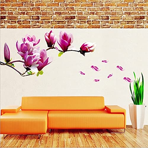 Magnolia Flowers Wall Sticker 70x50cm Trendy Creative Hall Wallpaper DIY Pasta floral para Bedr
