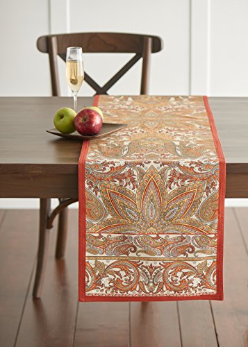 Maison d' Hermine Kashmir Paisley Camino de mesa de algodón 100% para fiestas, cenas, vacaciones, cocina, día de Acción de Gracias, Navidad (50 cm x 150 cm)