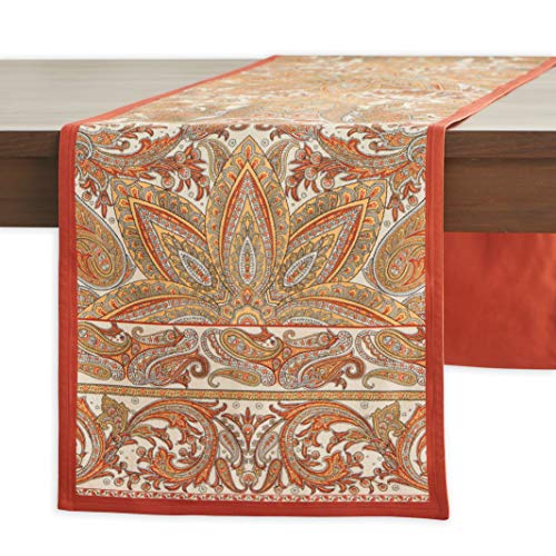Maison d' Hermine Kashmir Paisley Camino de mesa de algodón 100% para fiestas, cenas, vacaciones, cocina, día de Acción de Gracias, Navidad (50 cm x 150 cm)