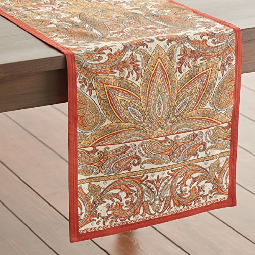 Maison d' Hermine Kashmir Paisley Camino de mesa de algodón 100% para fiestas, cenas, vacaciones, cocina, día de Acción de Gracias, Navidad (50 cm x 150 cm)