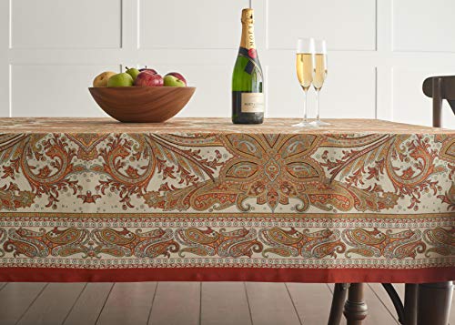Maison d' Hermine Kashmir Paisley - Mantel de 100 % algodón para cocina, cena, mesa, decoración de fiestas, bodas, día de Acción de Gracias, Navidad (rectangular, 160 x 220 cm)