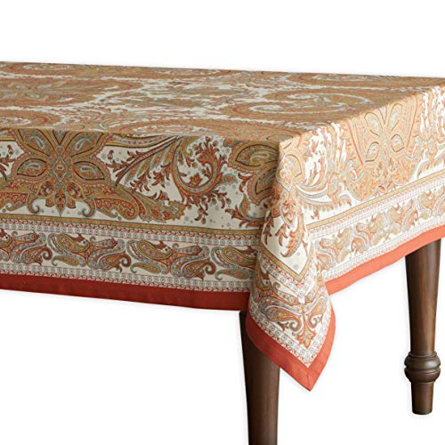 Maison d' Hermine Kashmir Paisley - Mantel de 100 % algodón para cocina, cena, mesa, decoración de fiestas, bodas, día de Acción de Gracias, Navidad (rectangular, 160 x 220 cm)