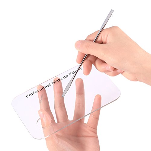 Makeup mixing palette, paleta makeup mixing palette maquillaje transparente nail art paleta de cosméticos paleta de acuarela caja de plástico juego de herramientas de espátula inoxidable para pintura